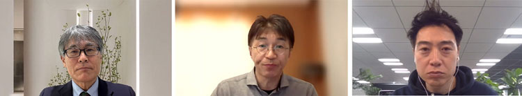 左から藤本 幸洋氏、寺田 篤氏、美原 義行氏（リモート講演）